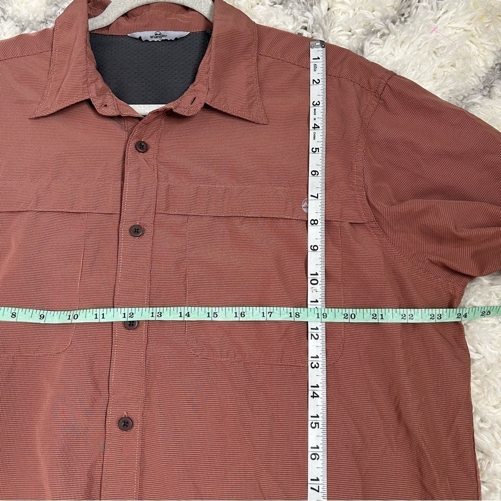 Wrangler Burnt Orange Pincheck Button Down Long Sleeve T-Shirt - Picture 10 of 11